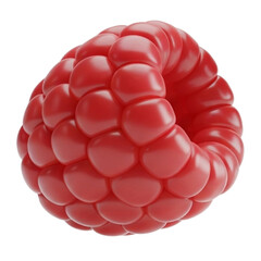 Smooth glossy raspberry 3D illustration render.