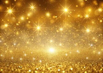 Glittery gold background with scattered gold dust particles