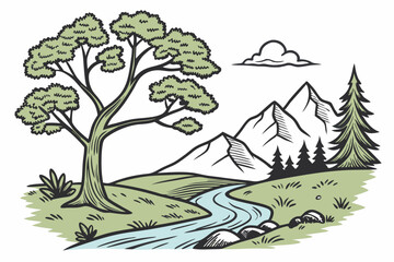 Fototapeta premium landscape with trees