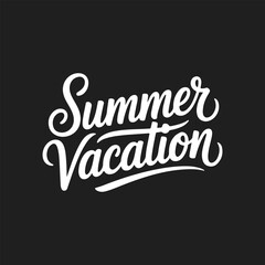 Summer Vacation Lettering Calligraphy Typography Quote t-shirt Vector Design Template