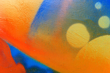 beautiful bright street aerosol graffiti background. City wall pattern decorated with colorful...