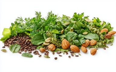 A Colorful Array of Nutrient-Rich Superfoods Spread Out on a Wooden Table for Healthy Eating