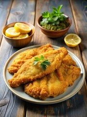 Southern fried catfish fillets with golden crust on a plate