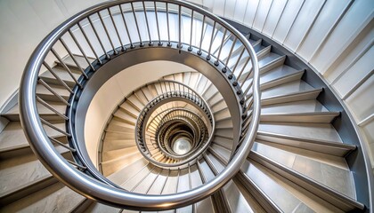 Spiral Staircase With Metal Railing