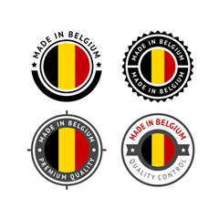 National flag of the Belgium, set flat vector icons