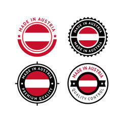 National flag of the Austria, set flat vector icons