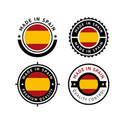 National flag of the Spain, set flat vector icons