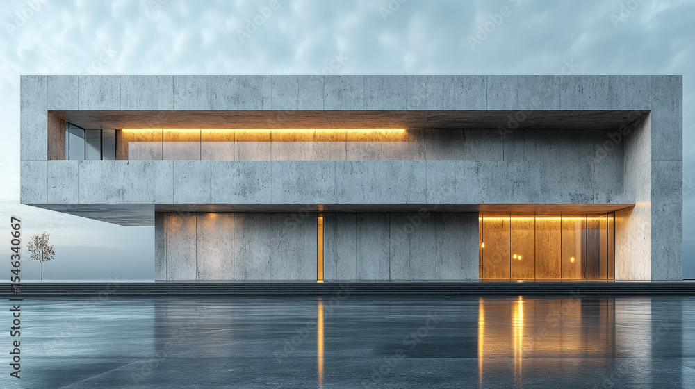 Poster abstract rooftop corner with sharp architectural lines and minimal light play from setting sun