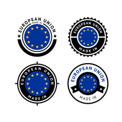 National flag of the European union, set flat vector icons