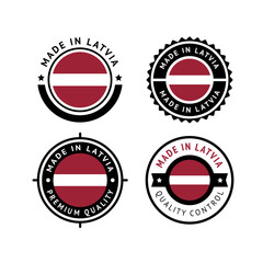 National flag of the Latvia, set flat vector icons
