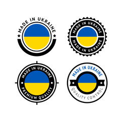 National flag of the Ukraine, set flat vector icons