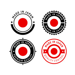 National flag of the Japan, set flat vector icons