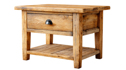 Stylish wooden bedside table featuring a drawer and shelf, perfect for home decor.