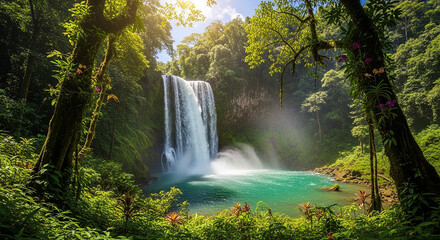 Obraz premium waterfall in the forest