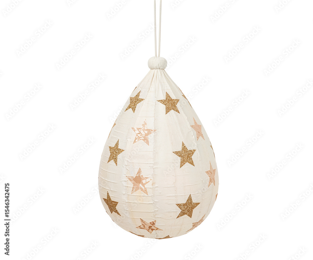 Poster teardrop-shaped lantern with shimmering stars adding a celestial touch to any festive occasion or wh