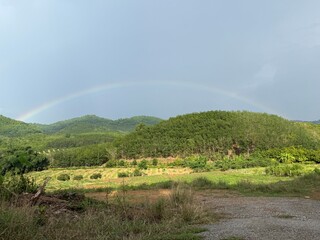 rainbow over the mountains