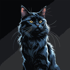Realistic and natural vector black cat image