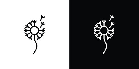 Dandelion icon in black. flat graphic vector icon © Vince