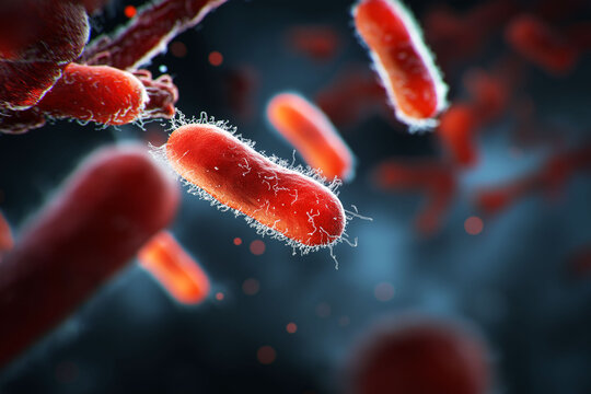Bacillus cereus bacteria illness  symptom. Toxin heat. Illustration of toxin production in Bacillus cereus.
