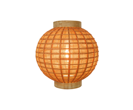 Warm glow of a festival lantern handcrafted from banana leaves casting intricate shadows and patterns