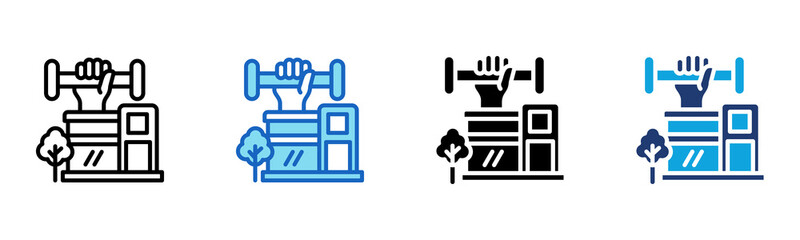 Fitness Center icon Multi Style Vector Illustration 