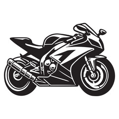 Obraz premium Modern Sport Bike Clipart with Clean Silhouette for Creative Projects