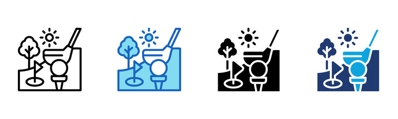 Golf Course icon Multi Style Vector Illustration 