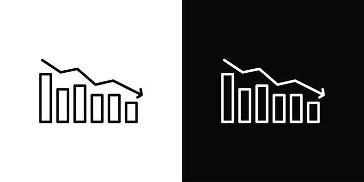 Decrease icon in black. flat graphic vector icon