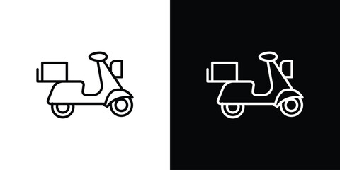 Delivery scooter icon in black. flat graphic vector icon © Vince
