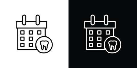 Dental appsointment icon in black. flat graphic vector icon