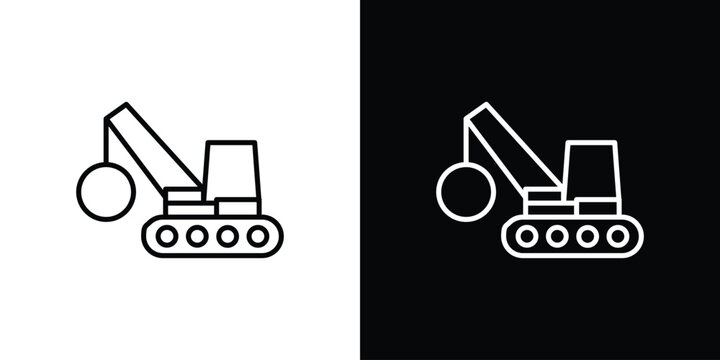 Demolition icon in black. flat graphic vector icon