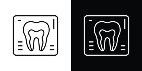 Obraz premium Dental X ray icon in black. flat graphic vector icon