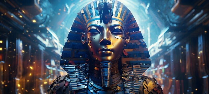 Galaxy Version of sphinx robot world,ai generative - Powered by Adobe