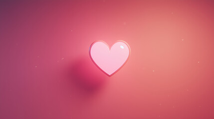 glowing 3d heart on soft pink background, illustartion perfect for valentine’s day cards, romantic designs, love-themed social media posts, or wedding invitations	