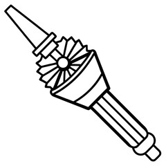 Precision Deburring Tool Minimalist Vector Illustration