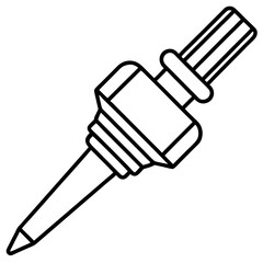 Precision Deburring Tool Minimalist Vector Illustration