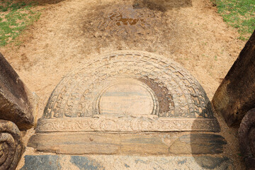 Detailed Stone Carving of an Ancient Architectural Element