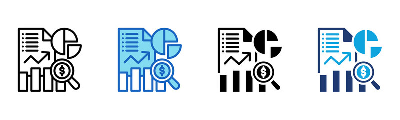 Market Research icon Multi Style Vector Illustration 