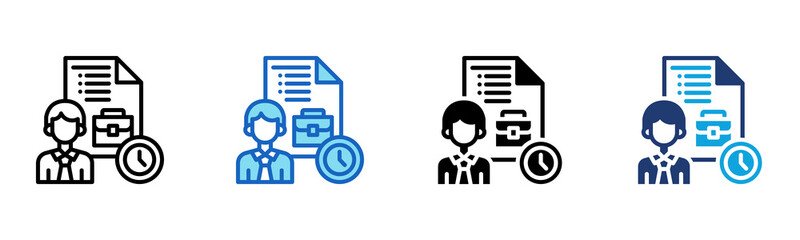 Work Experience icon Multi Style Vector Illustration 