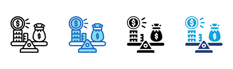 Financial Stability icon Multi Style Vector Illustration 