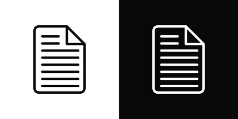 Document icon in black. flat graphic vector icon