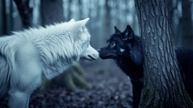 Symbolic Wolves Representing Good and Evil Within