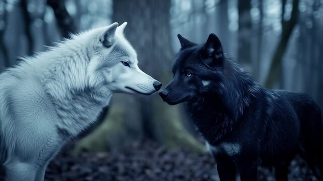 Symbolic Wolves Representing Good and Evil Within