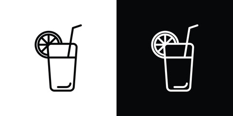 Drink icon in black. flat graphic vector icon