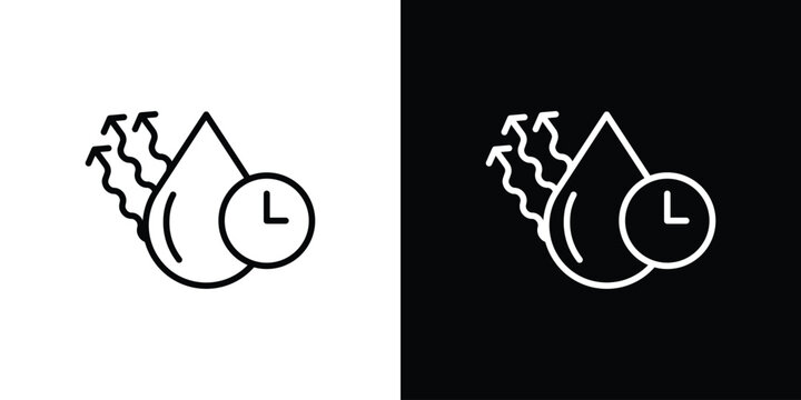 Drying time icon in black. flat graphic vector icon