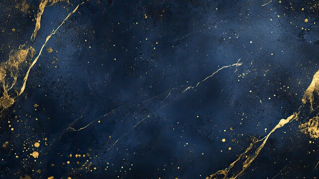 Dark navy blue marble texture with gold flecks