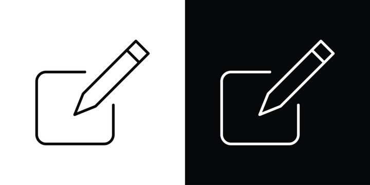 Edit icon in black. flat graphic vector icon