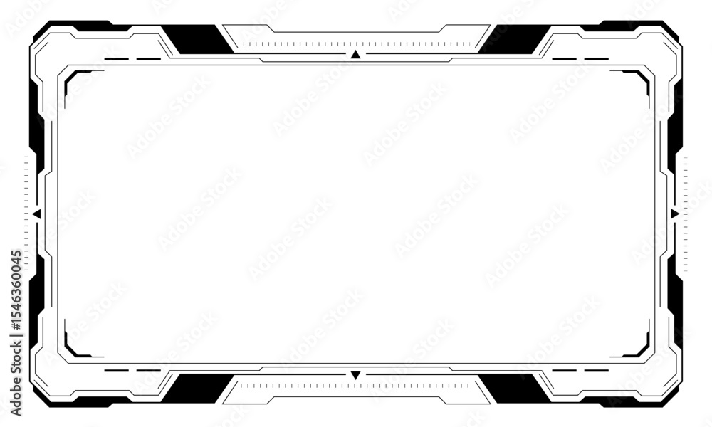 Poster hud frames black user interface elements design modern technology futuristic control panel screen di