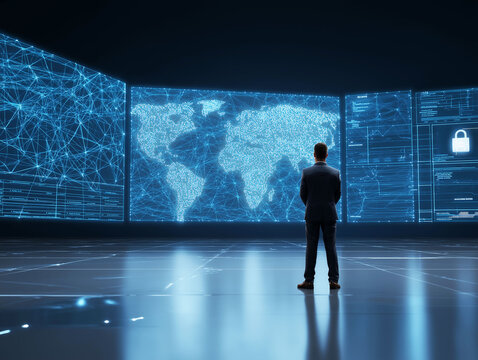 Network security architect firewall encryption technology. Infrastructure strategy technology. Professional in data encryption technology