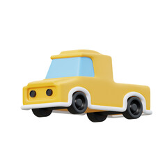 Yellow and blue Pick Up 3d icon illustration